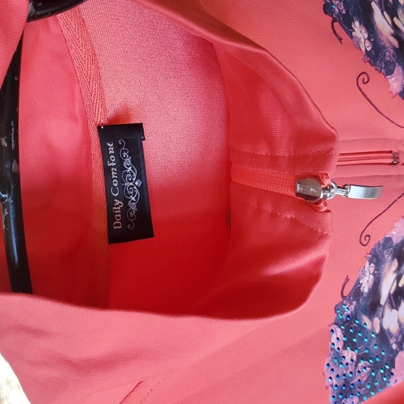 Daily Comfort Short Sleeve Butterfly Graphic 1/4 Zip Pullover Sz. 3XL Top - Picture 3 of 13